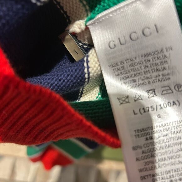 Men’s  Gucci cotton/wool Cable knit sweater size large made in Italy NWT - Picture 9 of 10